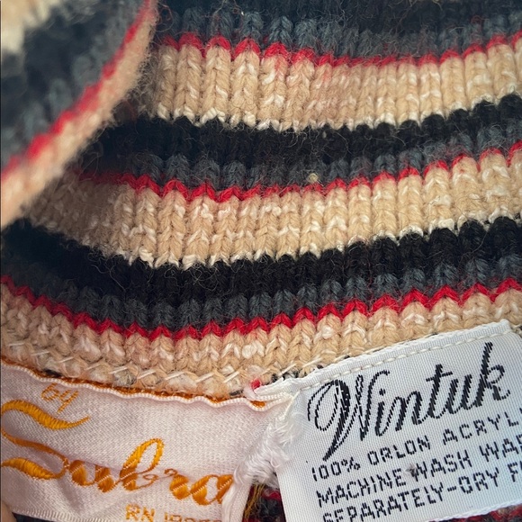 Sabra Wintuk 1970s Vintage Aztec Tribal Sweater Cardigan Robe S GUC - Picture 3 of 7